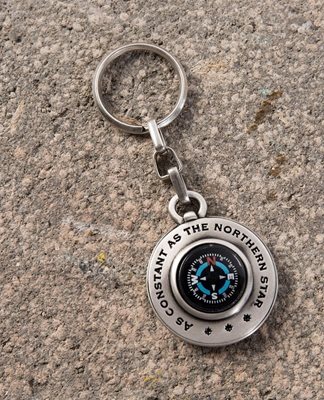 Round Keychain with Compass