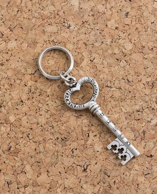 Key + Heart Keychain in English