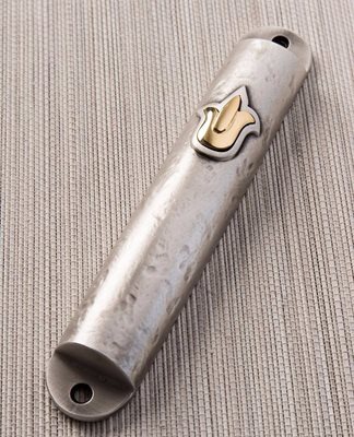 Delicate Golden "Shin" Mezuzah