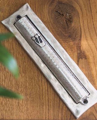 Dotted Mezuzah - Silver