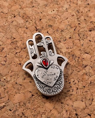 Blessings Hamsa Magnet - Red