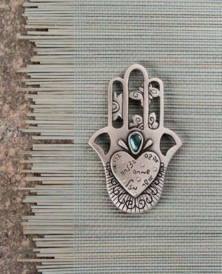 Blessings Hamsa Magnet - Azure