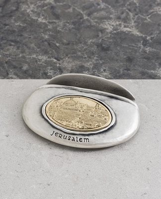 Jerusalem Business Card Holder - Gold