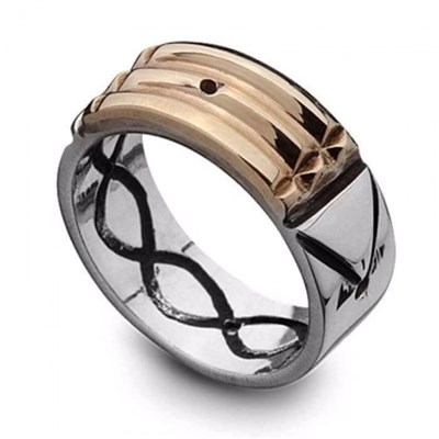 Atlantis Ring for Protection 18K Gold & 950 Silver