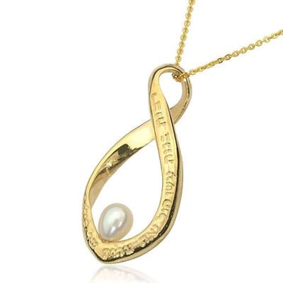 Woman of Valor Gold Pendant "Many Women have done" inlaid Pearl